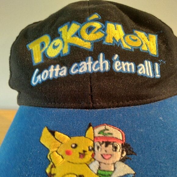 Vintage Nintendo Pokemon Catch 'Em All Strap Back Hat Youth - Picture 2 of 9